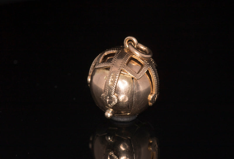 Vintage Masonic Ball. Larger Size. 9ct Gold and Silver. 16.6mm.