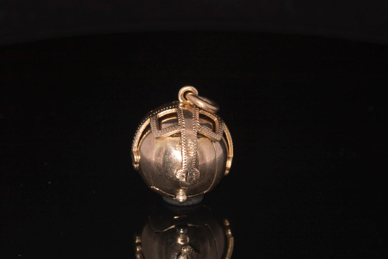 Vintage Masonic Ball. Larger Size. 9ct Gold and Silver. 16.6mm.