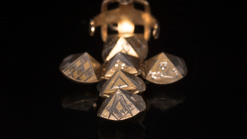 Vintage Masonic Ball. Larger Size. 9ct Gold and Silver. 16.6mm.