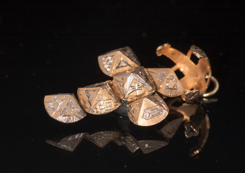 Vintage Masonic Ball.  Gold & Silver. Medium Size. 13.4mm