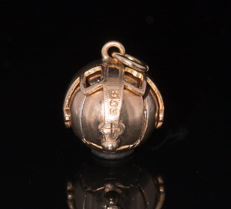 Vintage Masonic Ball.  Gold & Silver. Medium Size. 13.4mm