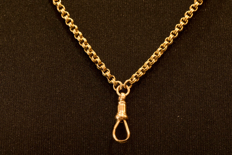 A Fine Victorian 15ct Gold 'Ribbed' Belcher link Guard Chain. Full Length 60 Inches C.1870
