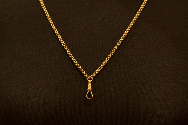 A Fine Victorian 15ct Gold 'Ribbed' Belcher link Guard Chain. Full Length 60 Inches C.1870