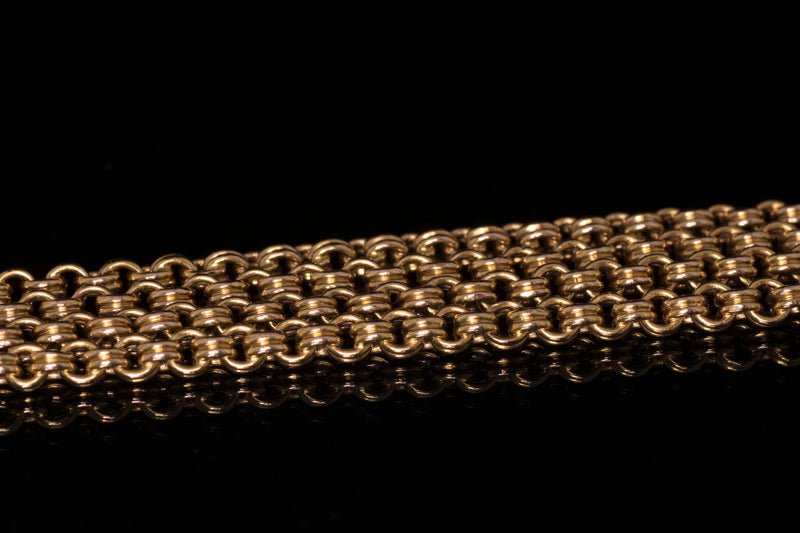 A Fine Victorian 15ct Gold 'Ribbed' Belcher link Guard Chain. Full Length 60 Inches C.1870