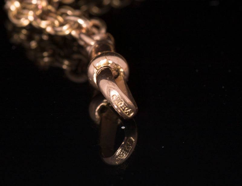 A Fine Victorian 15ct Gold 'Ribbed' Belcher link Guard Chain. Full Length 60 Inches C.1870