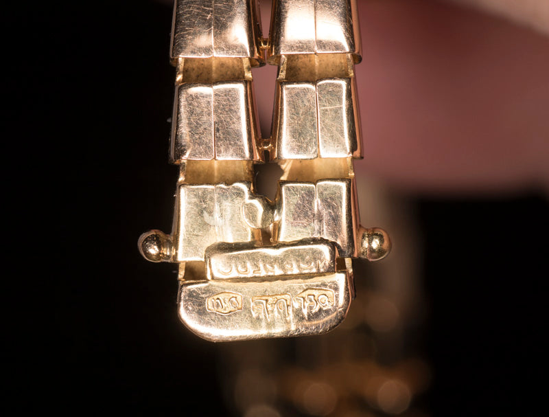Vintage 18ct Gold Mid-Century Articulated `Dragon Scale` Bracelet. Italian Circa 1960. 7.7 Inches.