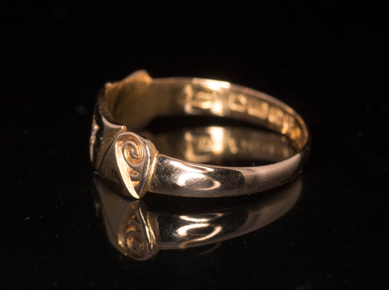 Antique 18ct Diamond Set Gypsy Ring. Birmingham 1906. Star Set. Pretty Shoulders.