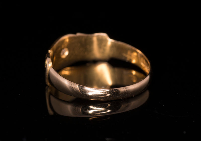 Antique 18ct Diamond Set Gypsy Ring. Birmingham 1906. Star Set. Pretty Shoulders.