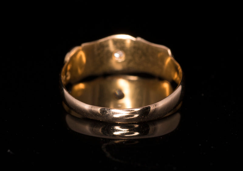 Antique 18ct Diamond Set Gypsy Ring. Birmingham 1906. Star Set. Pretty Shoulders.