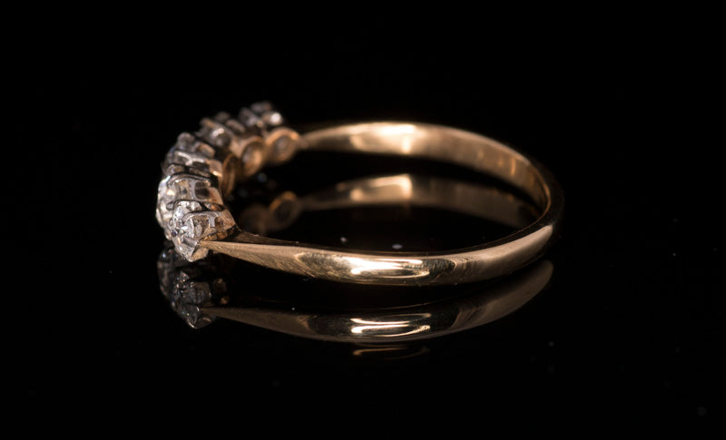 Antique Victorian 18ct and Platinum Old European Cut Diamond 5 Stone Ring. 0.85ct C.1890