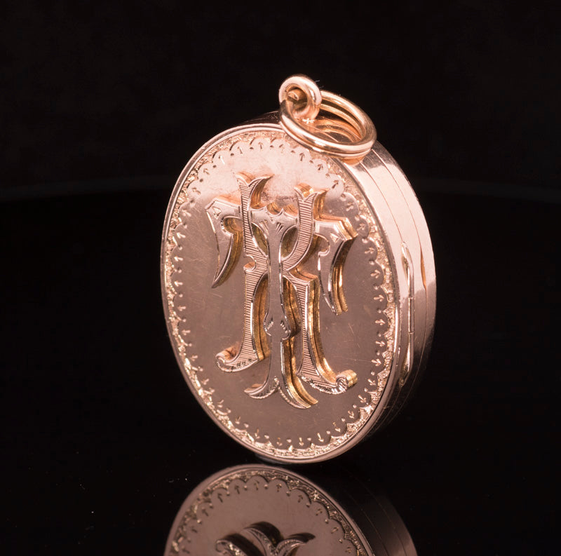 Rare & Historic Antique 15ct Gold, 8 Aperture Family Locket. English Circa 1880. 'Ready to Accomplish'