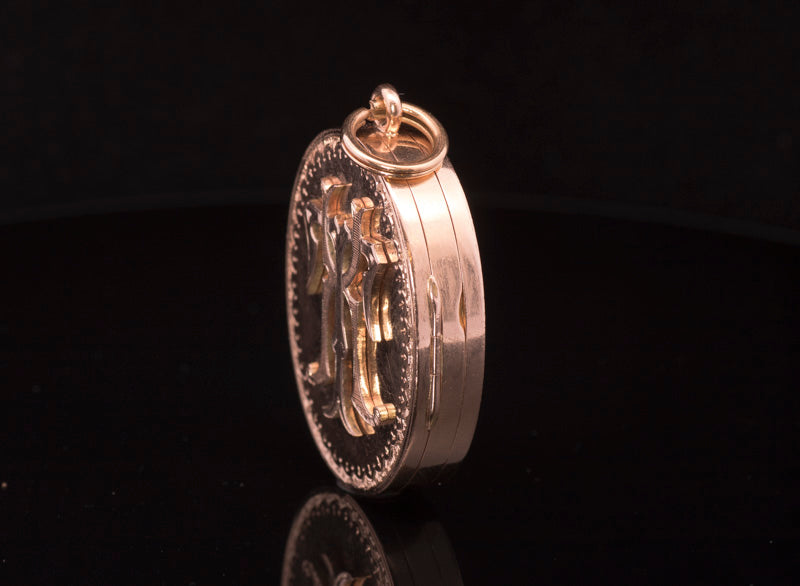 Rare & Historic Antique 15ct Gold, 8 Aperture Family Locket. English Circa 1880. 'Ready to Accomplish'