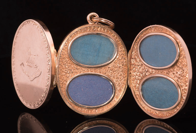 Rare & Historic Antique 15ct Gold, 8 Aperture Family Locket. English Circa 1880. 'Ready to Accomplish'