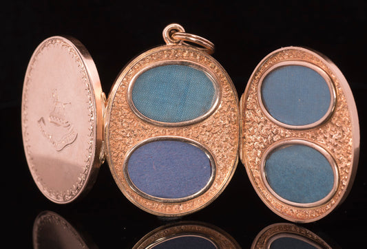 Rare & Historic Antique 15ct Gold, 8 Aperture Family Locket. English Circa 1880. 'Ready to Accomplish'