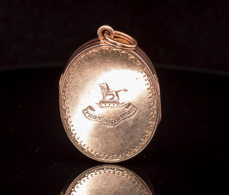 Rare & Historic Antique 15ct Gold, 8 Aperture Family Locket. English Circa 1880. 'Ready to Accomplish'