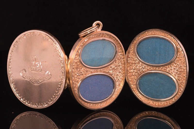Rare & Historic Antique 15ct Gold, 8 Aperture Family Locket. English Circa 1880. 'Ready to Accomplish'