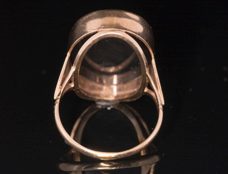 Vintage 9ct Gold Blue Agate Cameo Ring by Charles Green & Sons. Birmingham 1983.