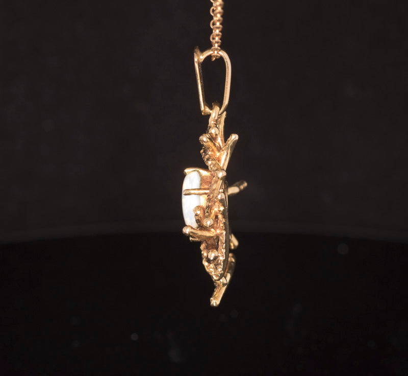 Vintage 1970's  9ct Gold, Opal Pendant. Very 'Grima' Style