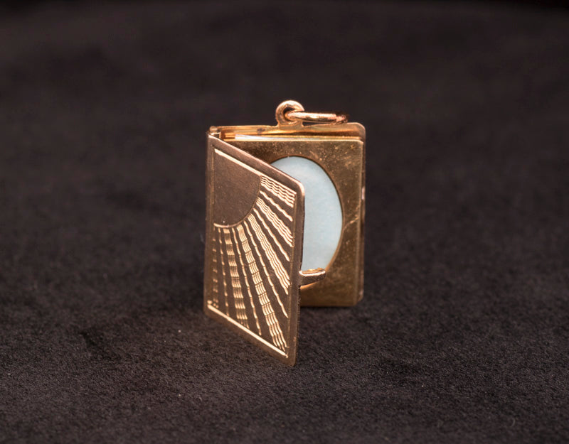 Rare Vintage 9ct Gold 'Book' Family Locket / Pendant / Charm. Assayed London, 1959