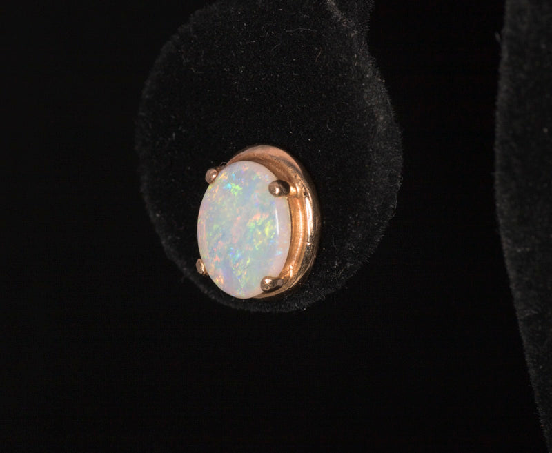 Pre-Loved 14k Gold Natural Opal Earrings. Excellent Colours.