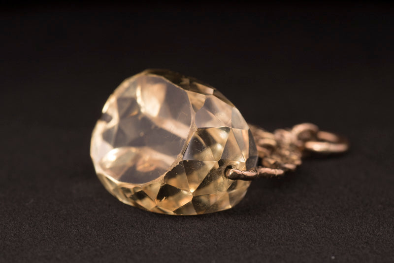 Antique 9ct Gold Citrine Watch Spinner / Seal / Fob. Circa 1920s