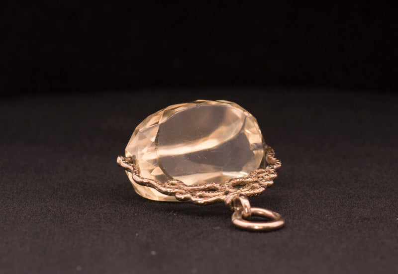 Antique 9ct Gold Citrine Watch Spinner / Seal / Fob. Circa 1920s