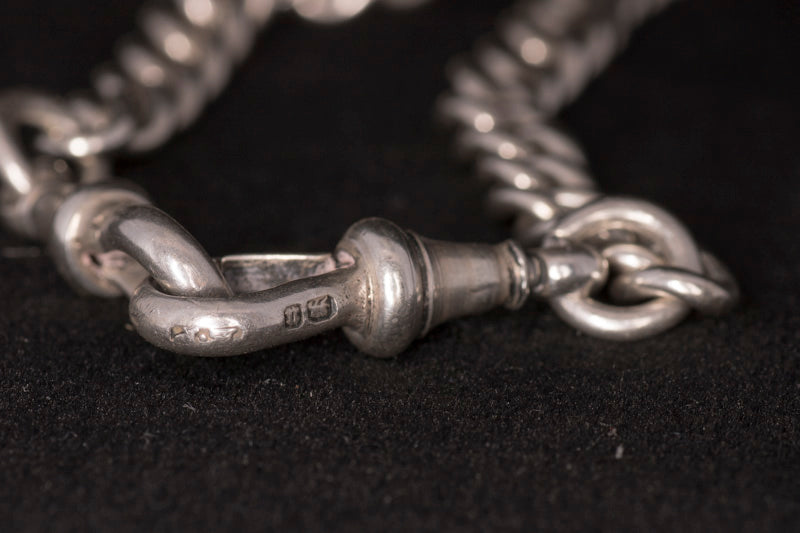 Antique Silver Double Albert Watch Chain. Birmingham 1894