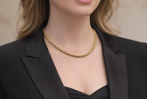 Antique 9ct Yellow Gold Edwardian Faceted Round Belcher Chain. Circa 1900, Excellent Condition, Big Barrel Clasp. 17 3/4 inches.