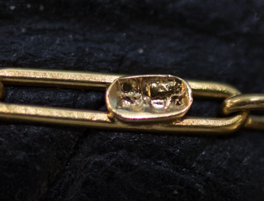 Attractive Antique 9ct Gold Chain C.1900. Trombone Link. Perfect For Your Antique Pendant.