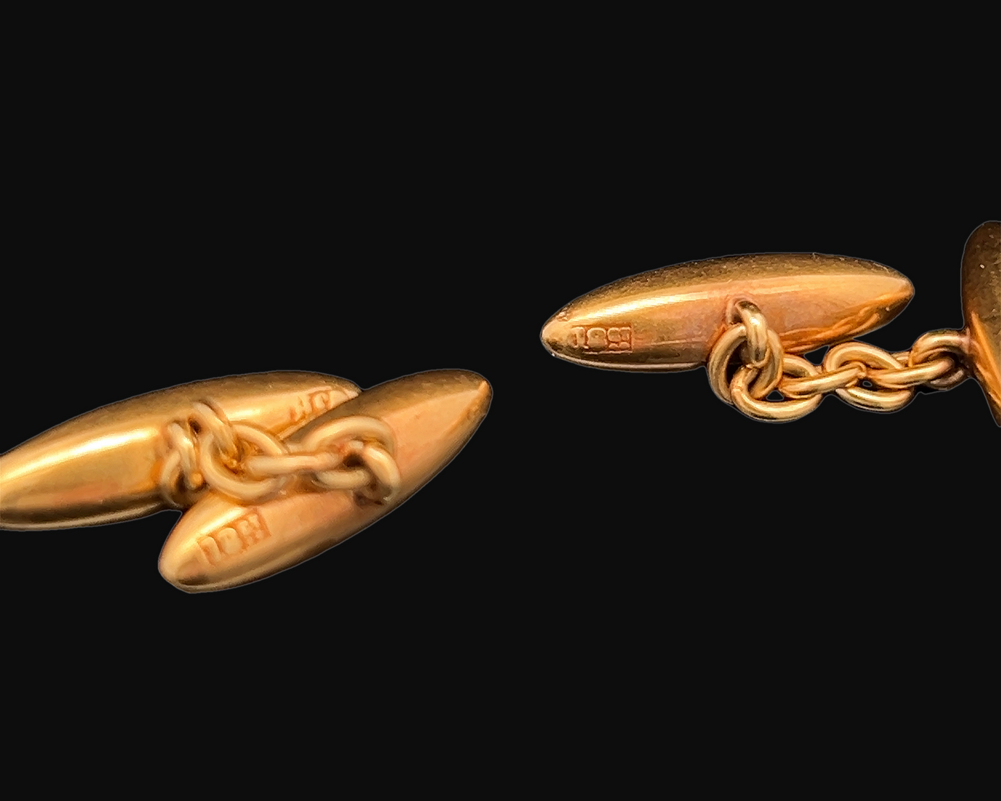 Antique Edwardian 18ct Gold Torpedo Cufflinks
