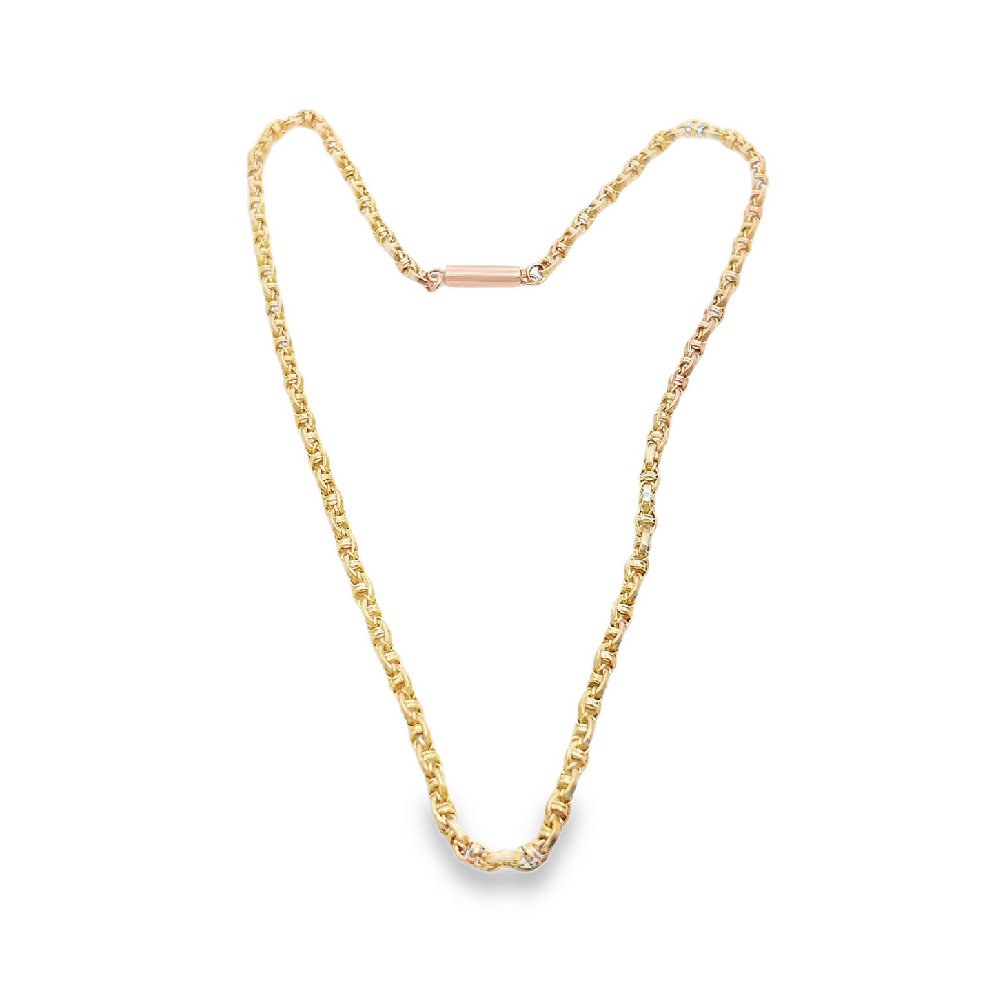 Antique Late Victorian 9ct Gold Ornate Chain with Barrel Clasp