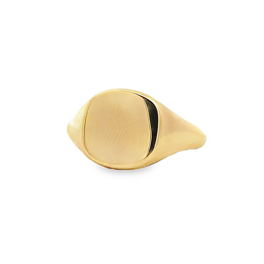 Vintage 18ct Gold Plain Signet Ring Manufactured by Charles Green & Sons