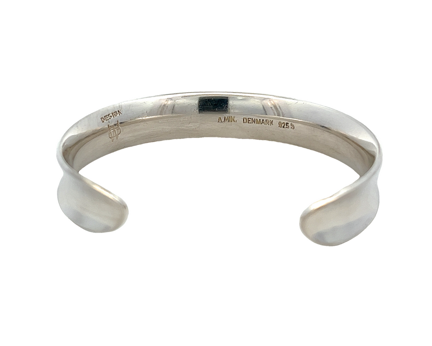 Vintage Ove Wendt for Andreas Mikkelsen Denmark Modernist Sterling Silver Cuff Bangle