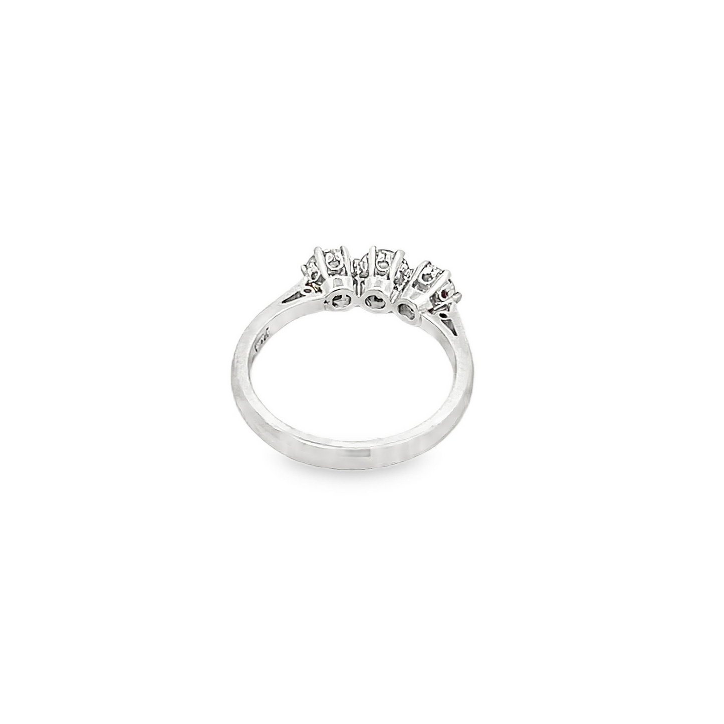 Vintage Natural Diamond Trilogy Platinum Ring