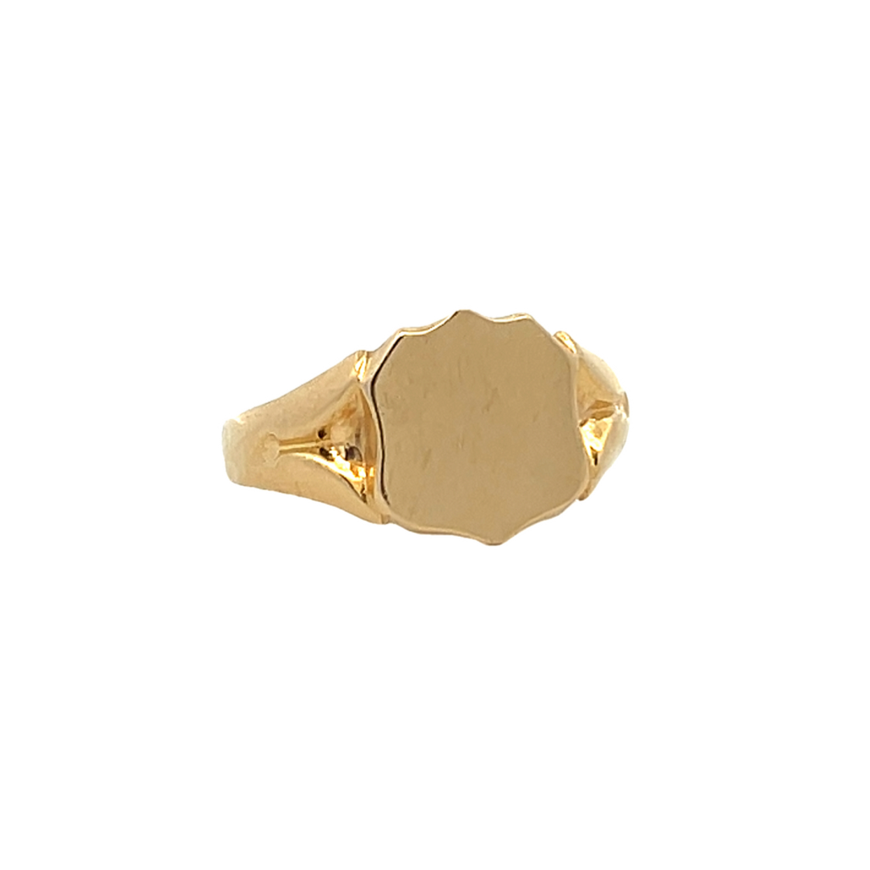 Vintage Art Deco Shield Motif 18ct Gold Signet Ring