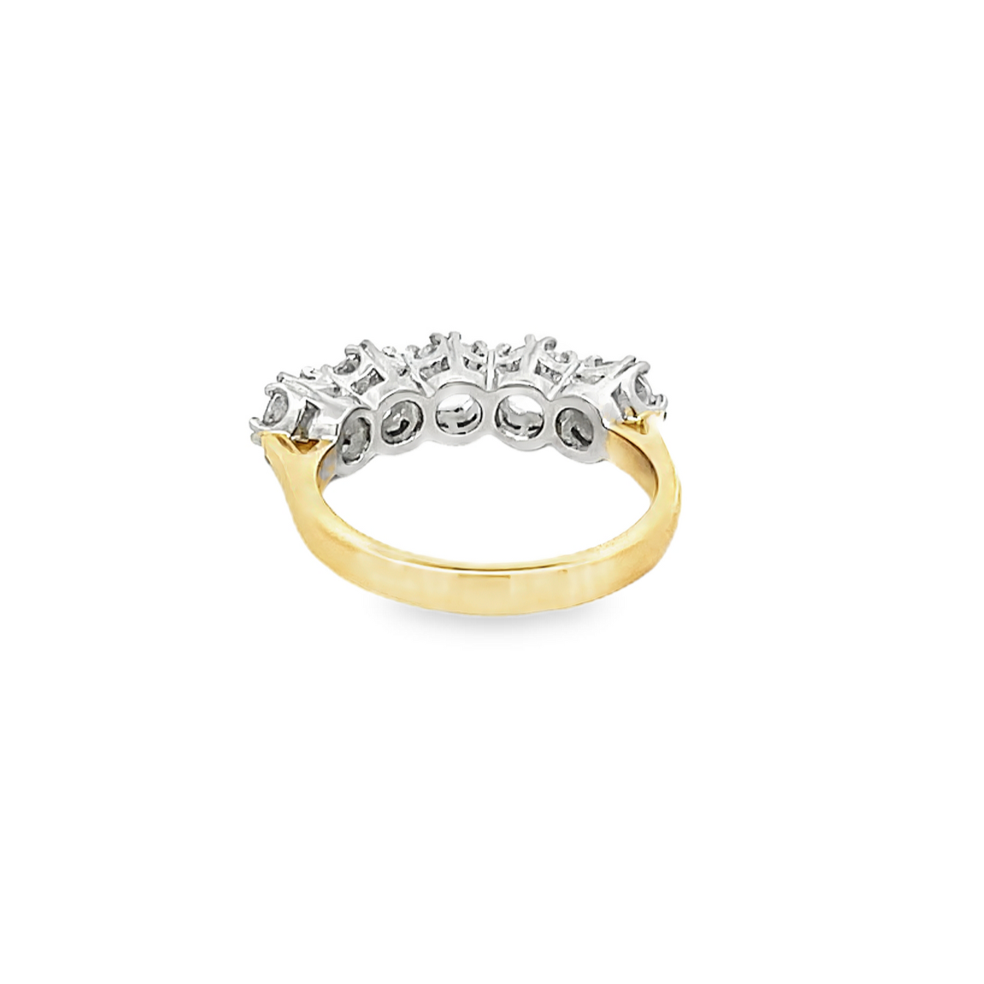 Bespoke 1.51 Carats 5 Stone Natural Diamond 18ct Gold and Platinum Ring