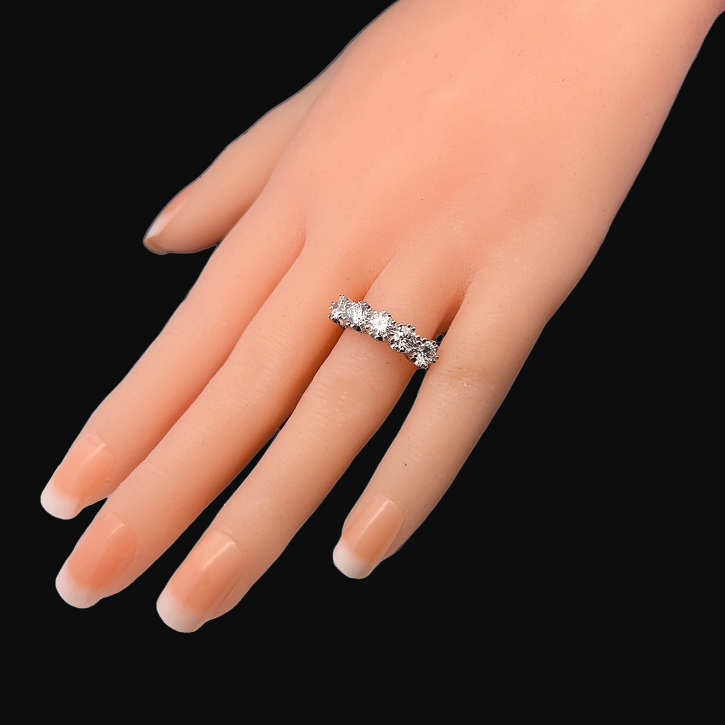 Bespoke 1.51 Carats 5 Stone Natural Diamond 18ct Gold and Platinum Ring