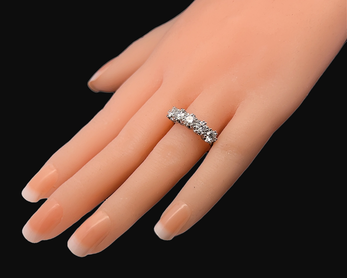 Bespoke 1.51 Carats 5 Stone Natural Diamond 18ct Gold and Platinum Ring