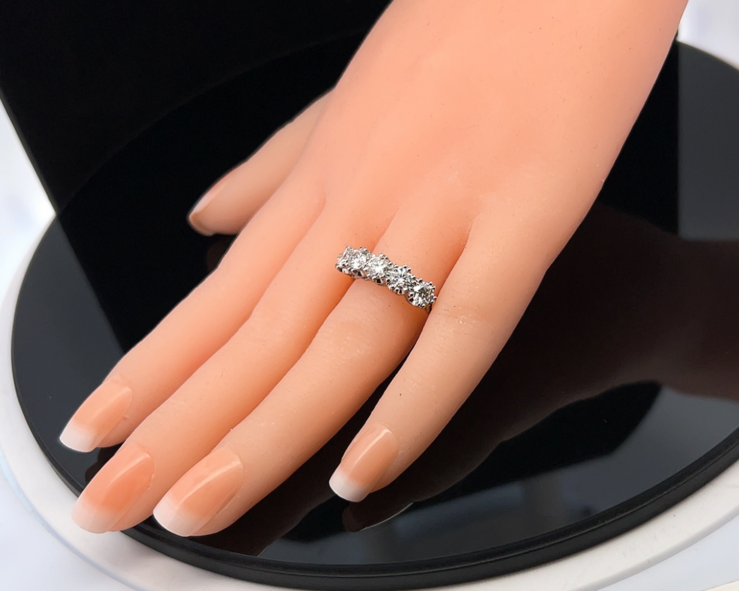 Bespoke 1.51 Carats 5 Stone Natural Diamond 18ct Gold and Platinum Ring
