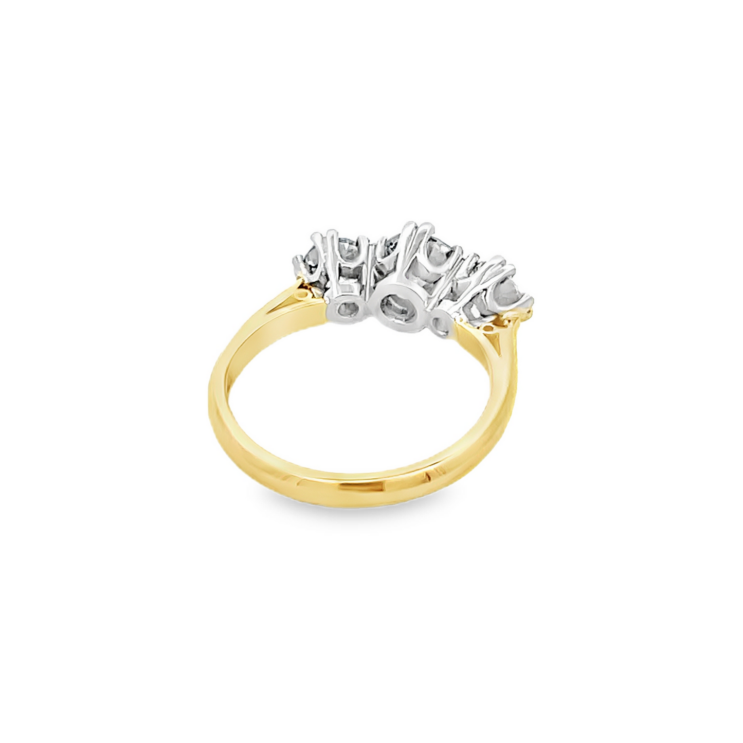 Vintage 2.01 Carat Diamond 3 Stone 18ct Gold and Platinum Ring