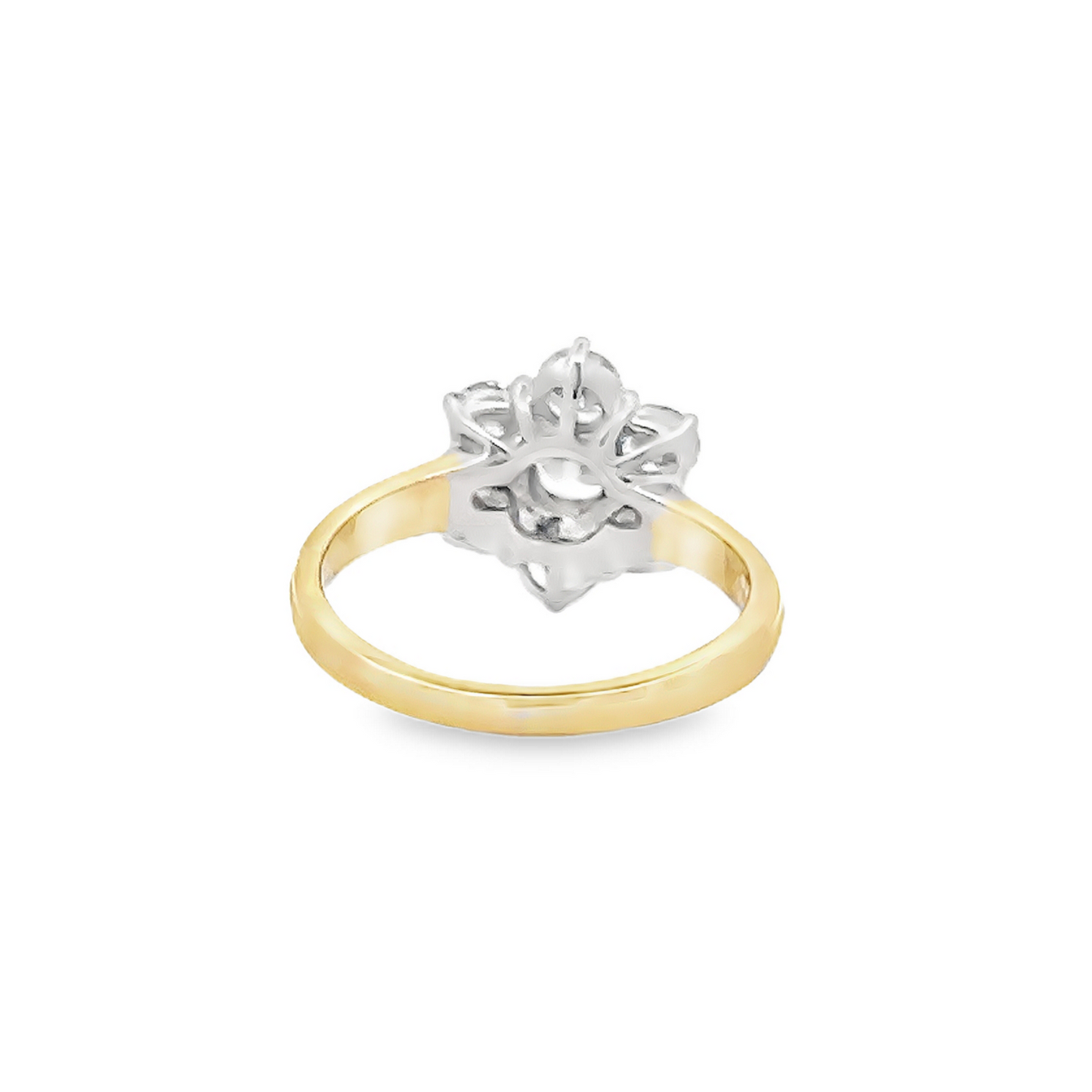 Vintage Natural Diamond Daisy Cluster 18ct Yellow and White Gold Ring