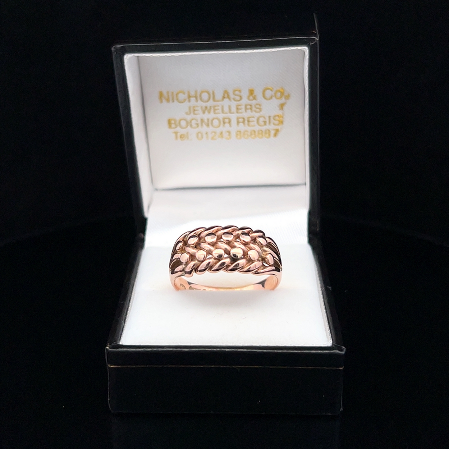 Antique Edwardian 9ct Rose Gold Keeper Ring