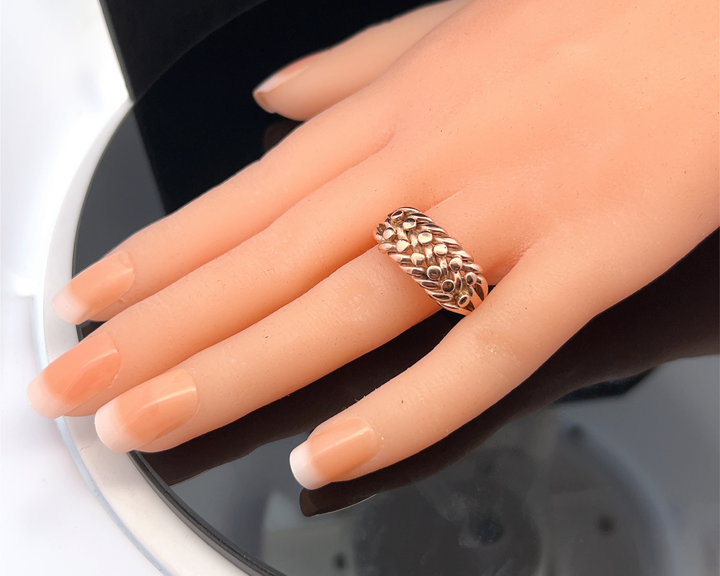 Antique Edwardian 9ct Rose Gold Keeper Ring