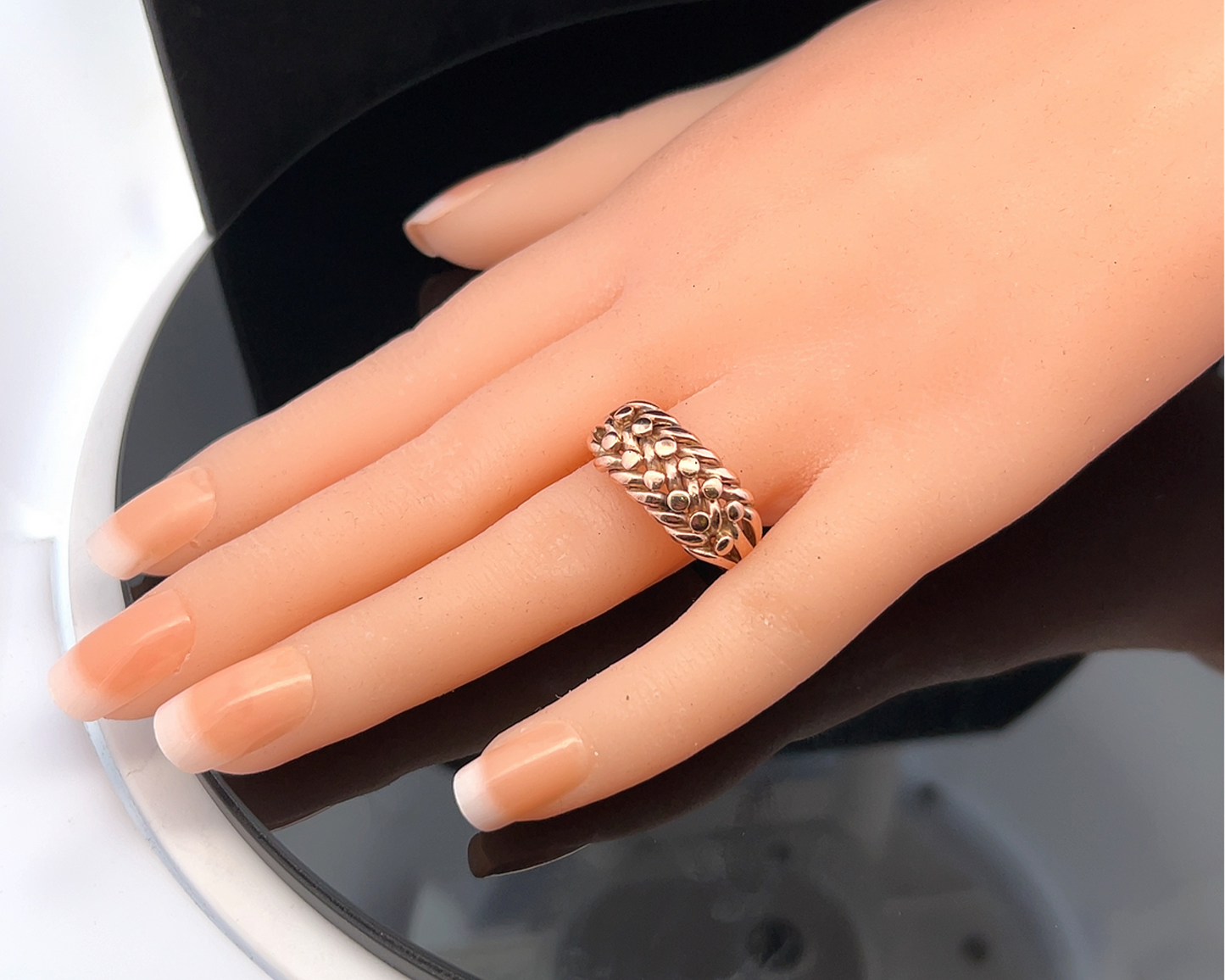 Antique Edwardian 9ct Rose Gold Keeper Ring
