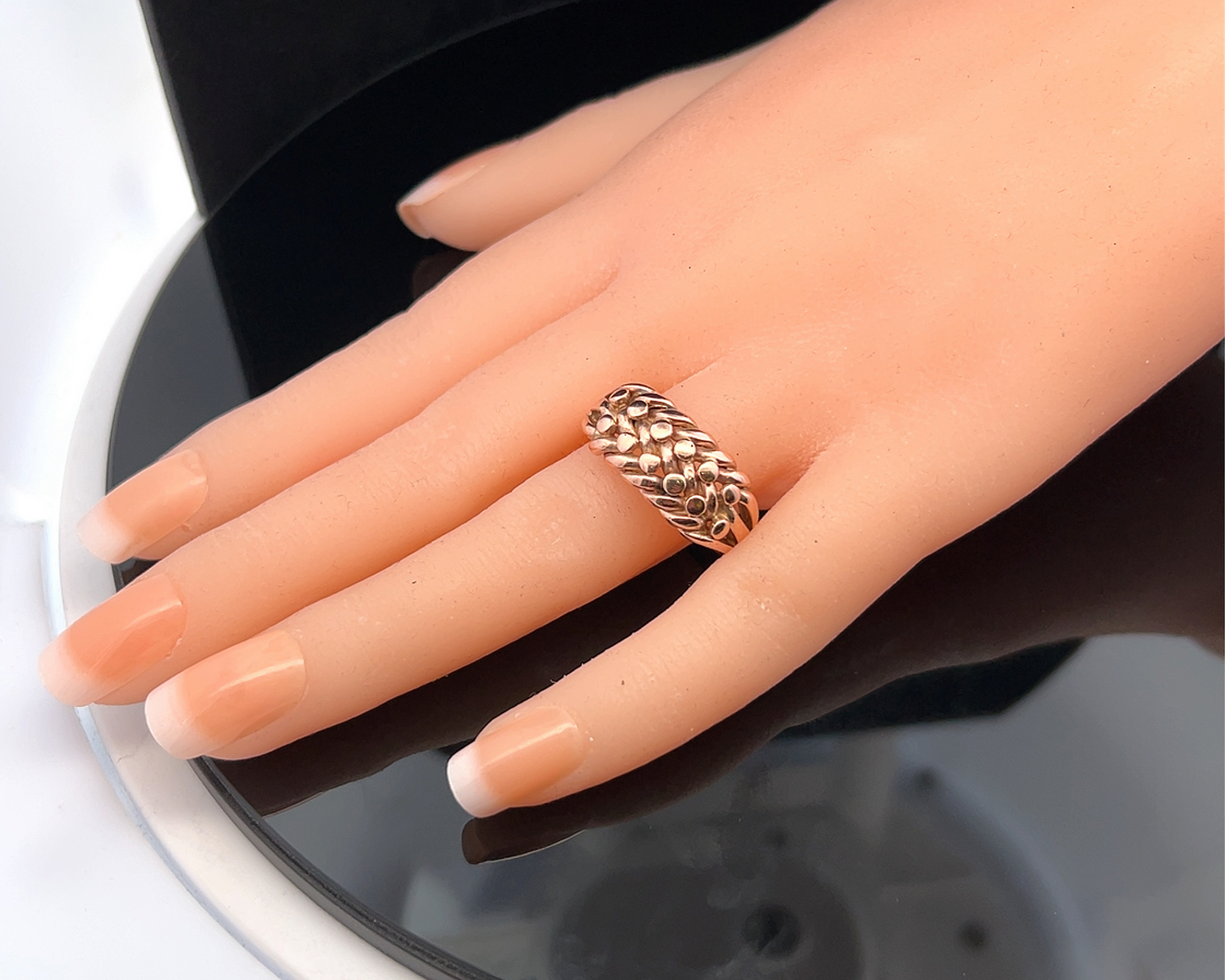 Antique Edwardian 9ct Rose Gold Keeper Ring