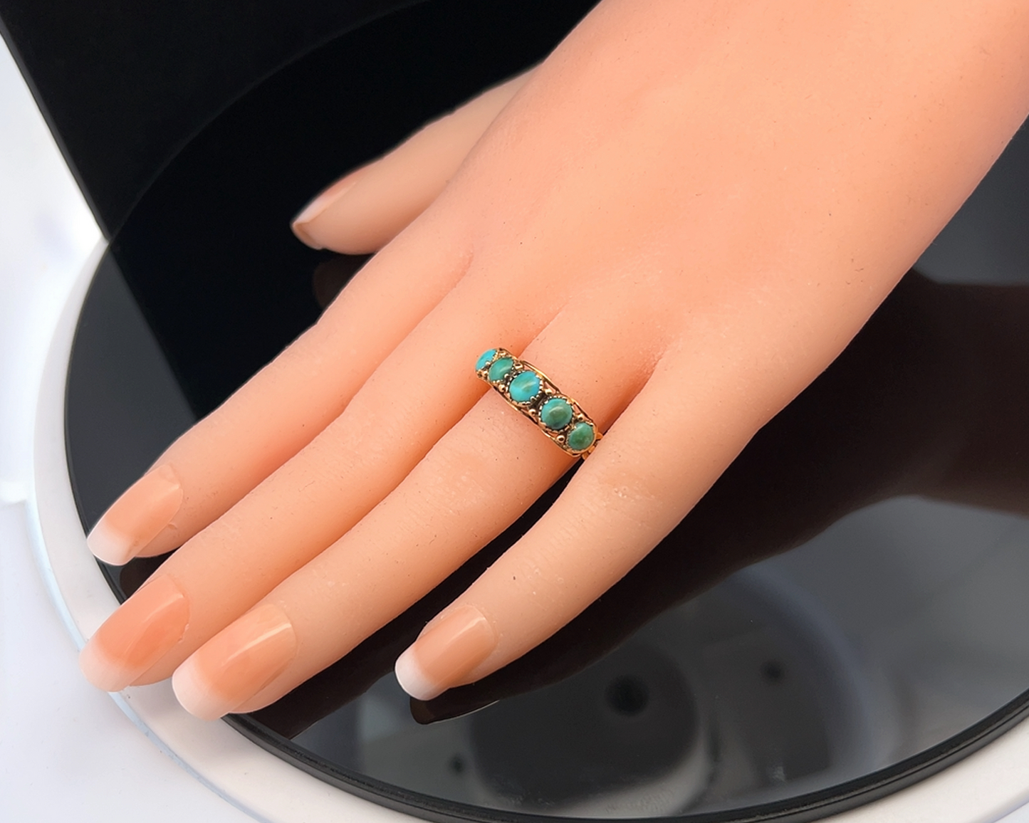Antique Regency Turquoise 5 Stone 18ct Gold Ring