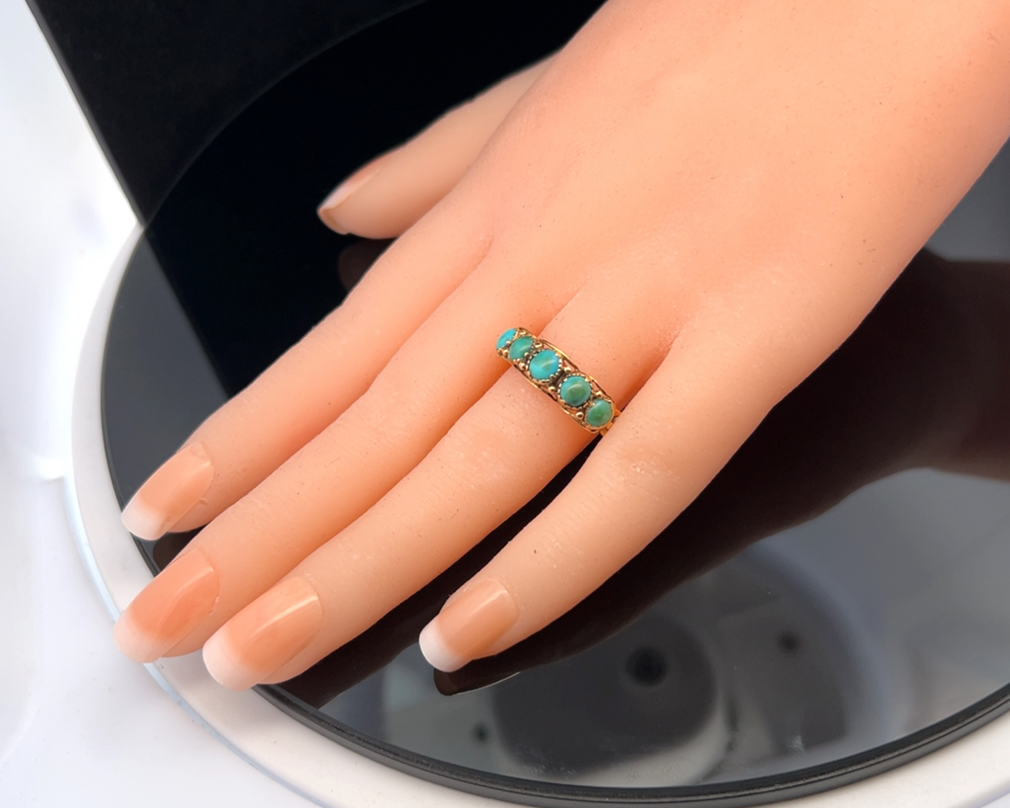 Antique Regency Turquoise 5 Stone 18ct Gold Ring