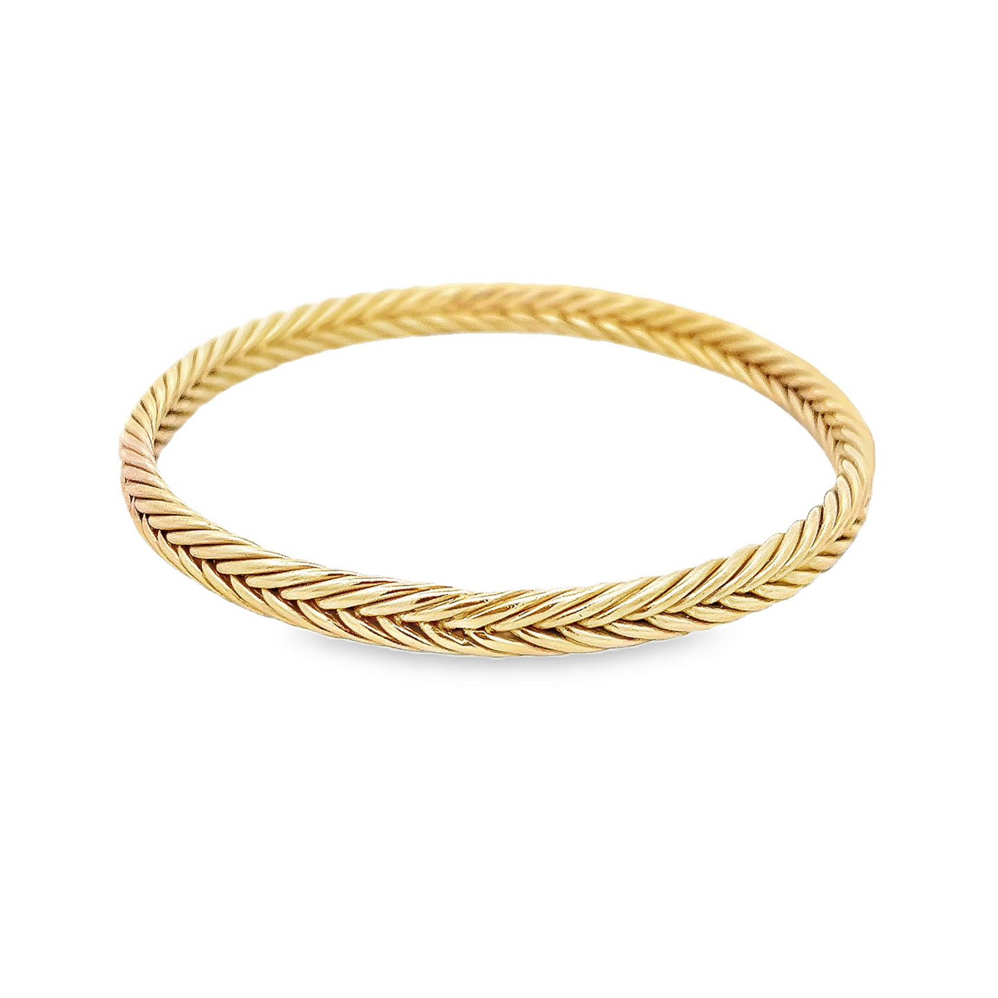 Vintage 9ct Gold Foxtail Woven Cuff Bangle
