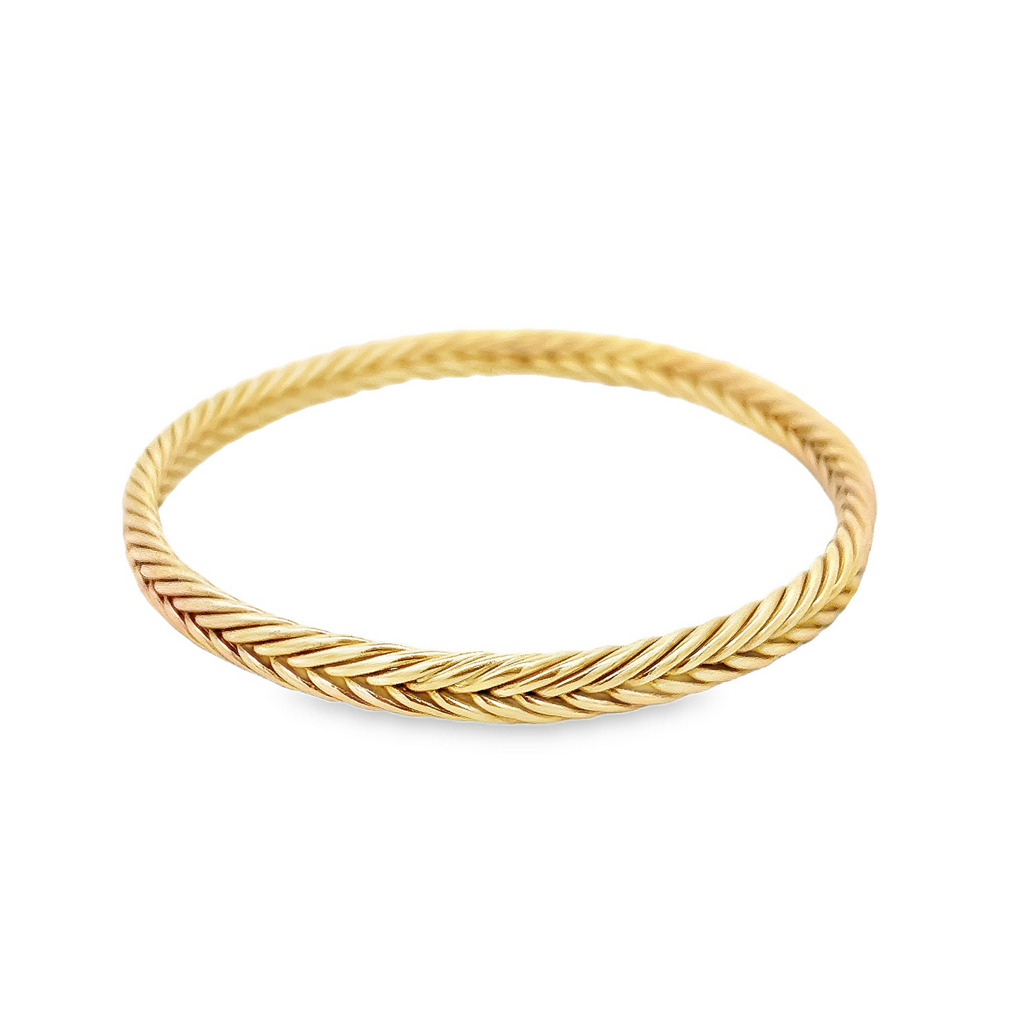 Vintage 9ct Gold Foxtail Woven Cuff Bangle