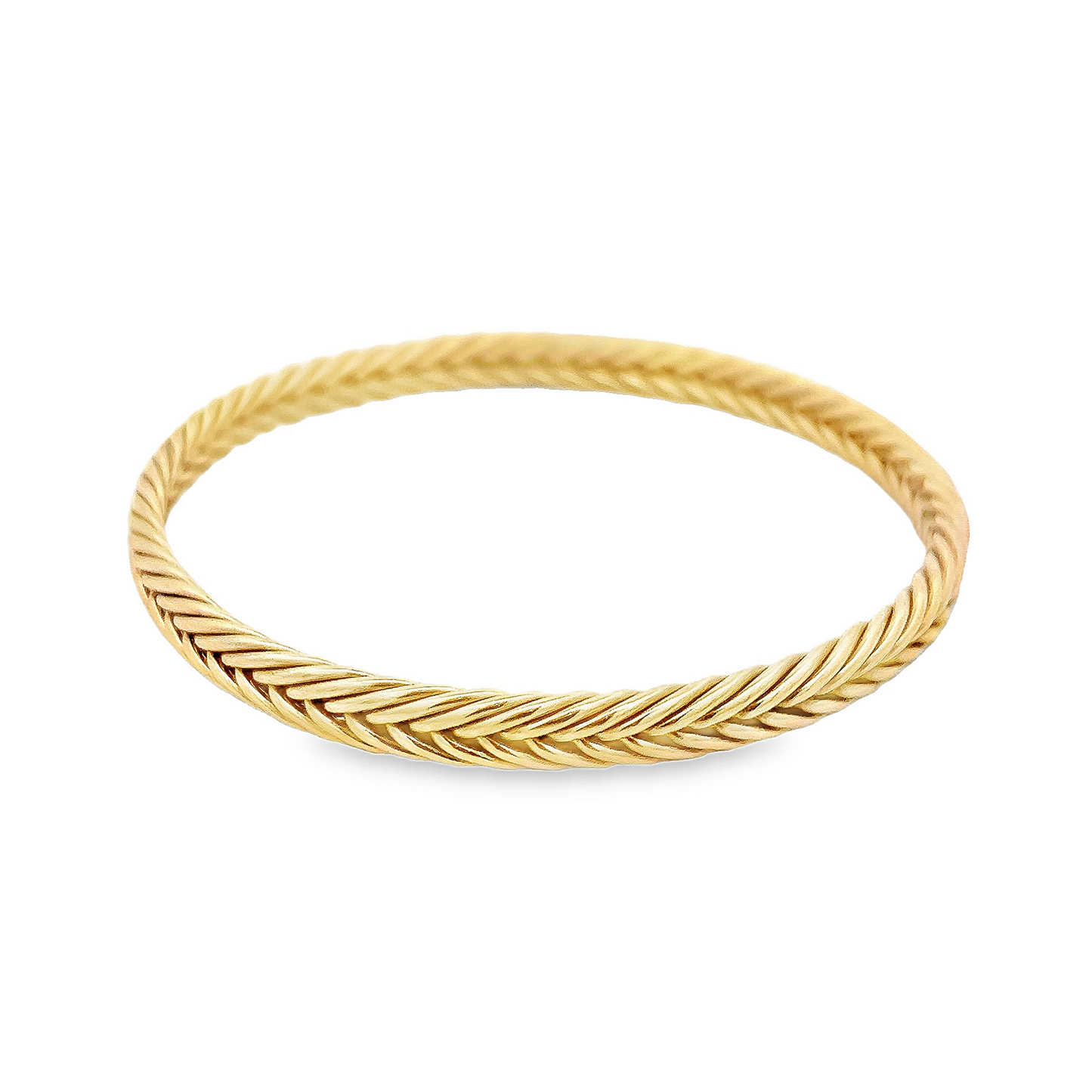Vintage 9ct Gold Foxtail Woven Cuff Bangle